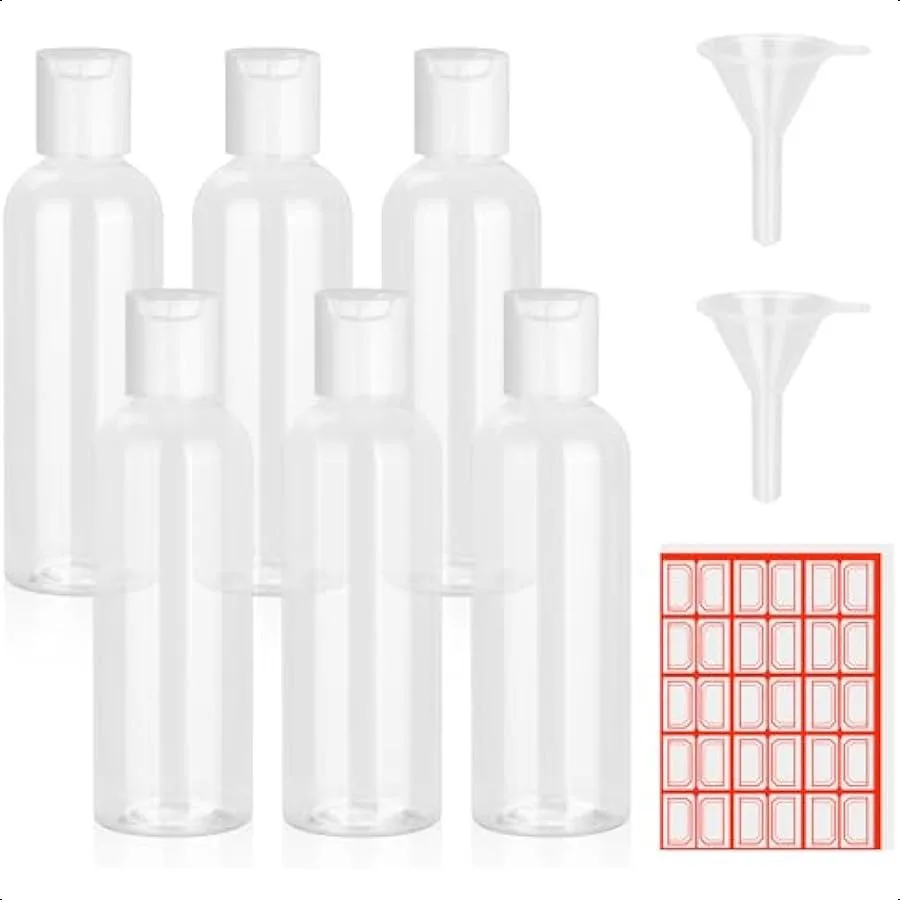 

6 Pack 3.4 oz Travel Bottles for Toiletries TSA Approved Leakproof Plastic Empty Travel Size Bottles Containers Travel Essentia
