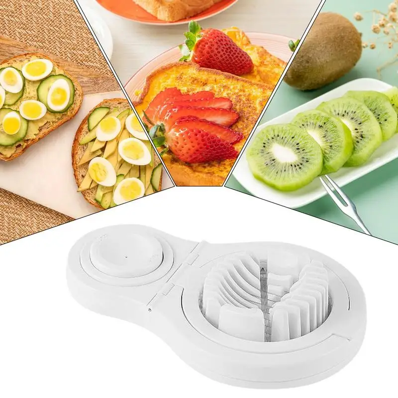 Egg Slicer Heavy Duty Strawberry Slicing Tool with Stainless Steel Wire Multipurpose Egg Slicing Cutting Tool for Soft Fruit