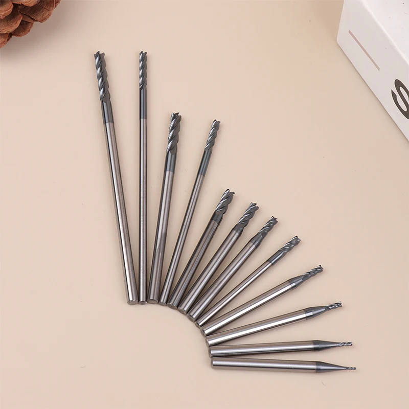 Endmills Alloy Carbide Tungsten Steel Milling Cutter End Mill HRC50 4 Flute 1/1.5/2/2.5/3/3.5/4mm Metal Cutter Milling Tools