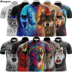 New Wolf Men Cycling Jersey MTB Maillot Bike Shirt Downhill Jersey High Quality Pro Team Tricota Mountain Bicycle Clothing