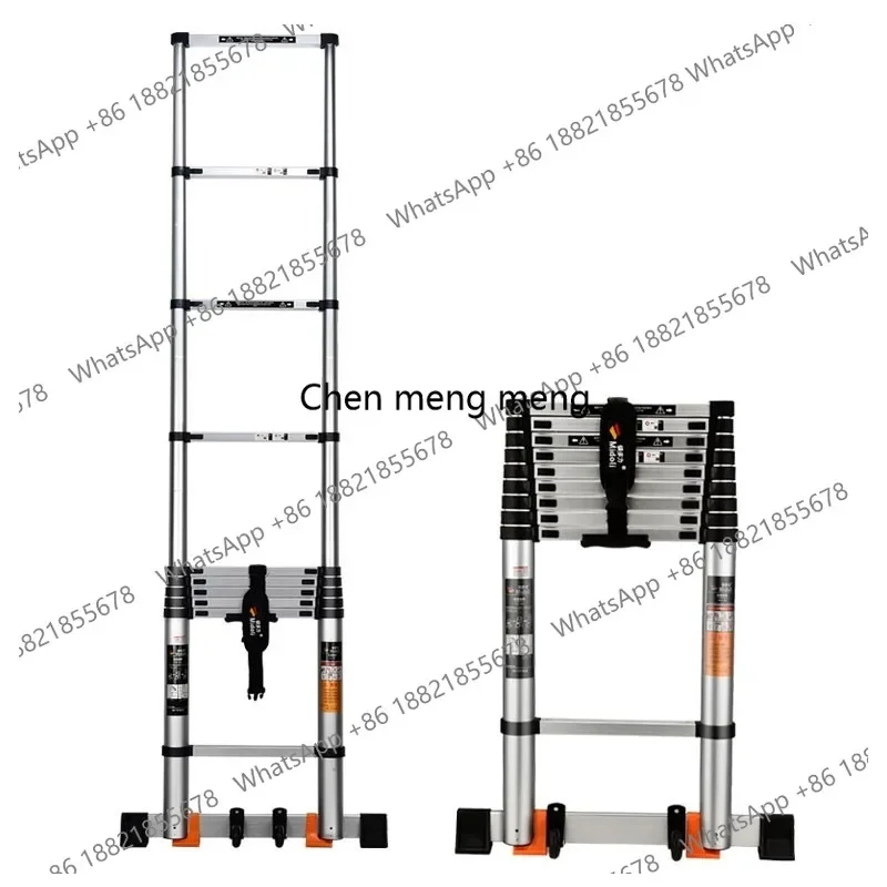 A55 Aluminum Alloy Telescopic Ladder with Hook Wide Pedal Design for Household Engineering and Construction Use