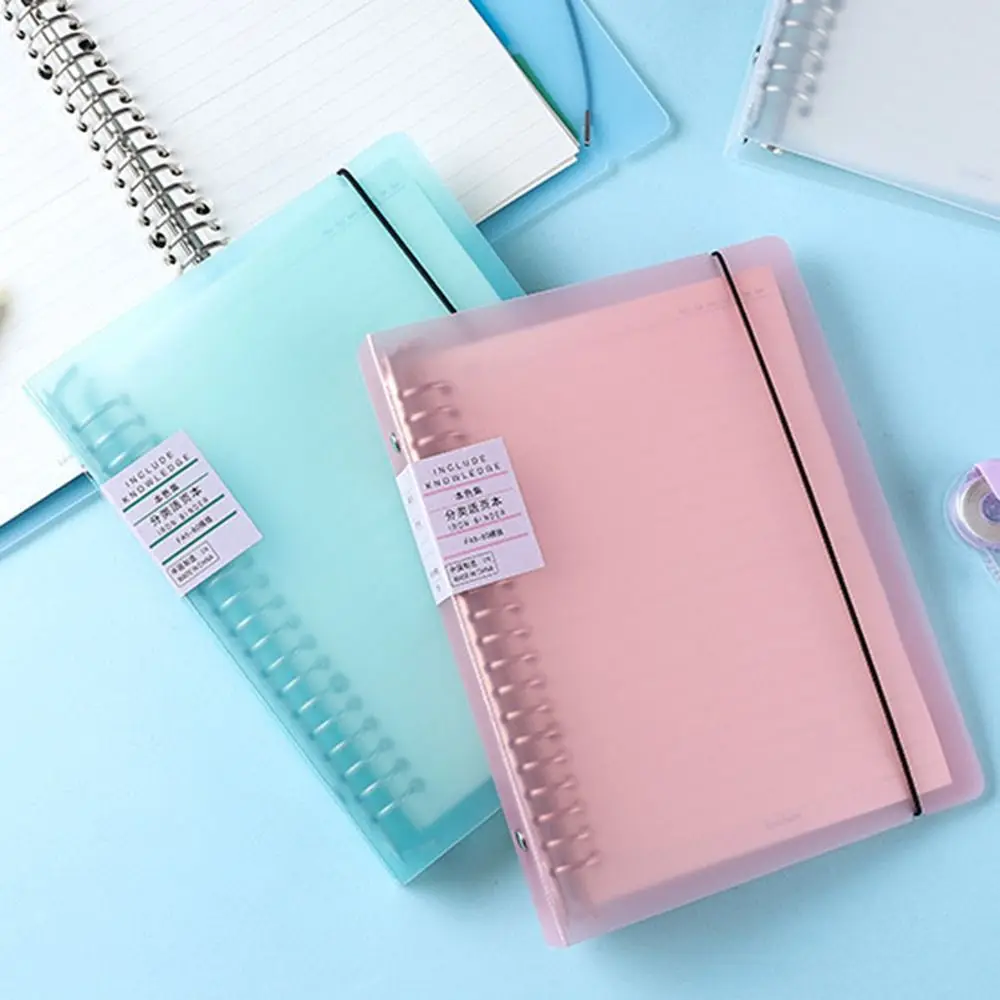 

Candy Color A5 Loose-Leaf Notebook Elastic Cord Plastic Binder Notebook Simple Soft Cover Interchangeable Binder Paper