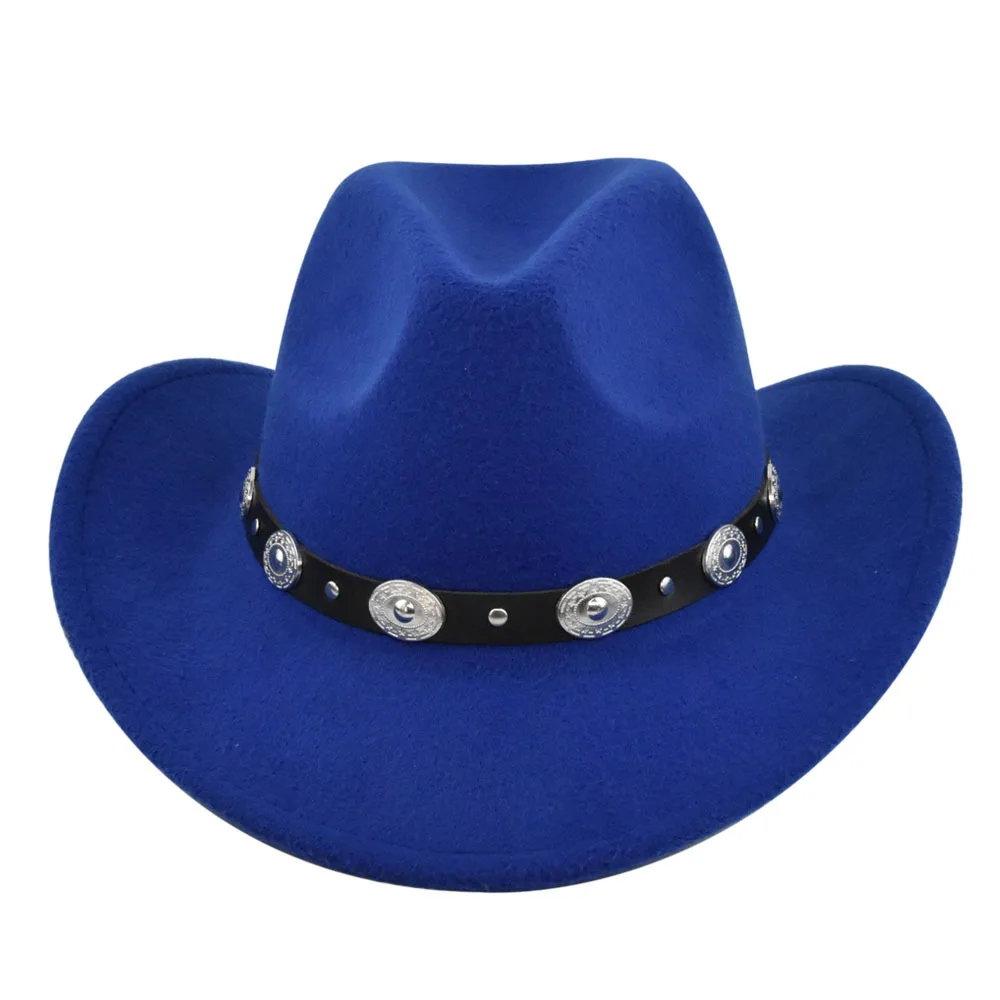 54-56-58 cm Unisex Western Cowboyhut Vintage Rollkrempe Filzhut Geeignet für, Western Cowboy Party, Bar Cowboy – Detail 4