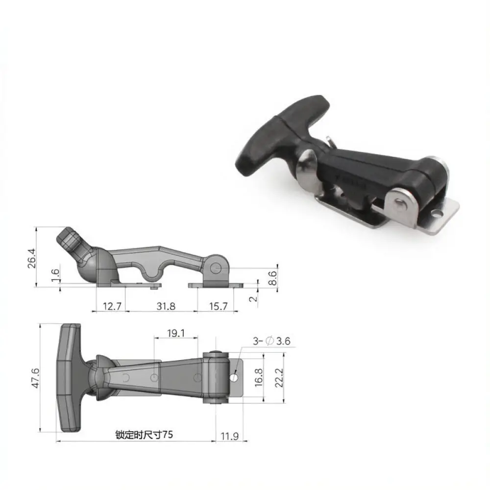 Rubber Elastic Latch Vibration Damper Hasp Stainless Steel Toggle Fastener For Industrial Cooler Toolbox Engine Hood