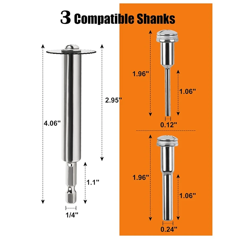 PORK-Рыжущий круг для дрели, отрезные диски для вращающихся инструментов с 6 стальными пильными полотнами, 1 шт. 1/4 дюйма с шестигранным хвостовиком, круглый хвостовик 1/8 дюйма