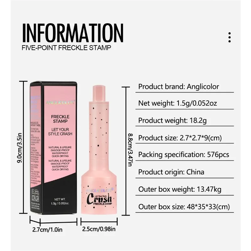 قلم النمش المزيف البني الطبيعي مقاوم للماء يدوم طويلاً سهل اللون النمش نقطة القلم خافي عيوب الوجه أداة ماكياج 1.5 جرام للنساء