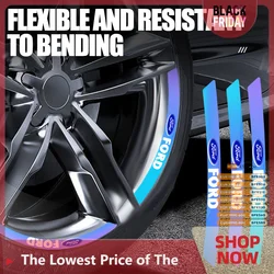 Car Wheel Hub Reflective Sticker Tire Rim Reflective Strips Luminous Sticker For Ford ST Puma Mondeo MK5 Kuga Focus MK4 Fiesta