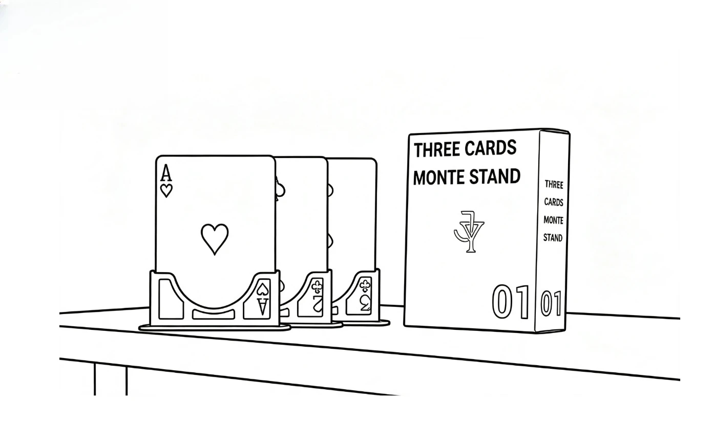 Three Cards Monte Stand (Gimmicks and Online Instruction) Jeki Yoo Card Magic and Trick Decks Close Up Performer Magic Props