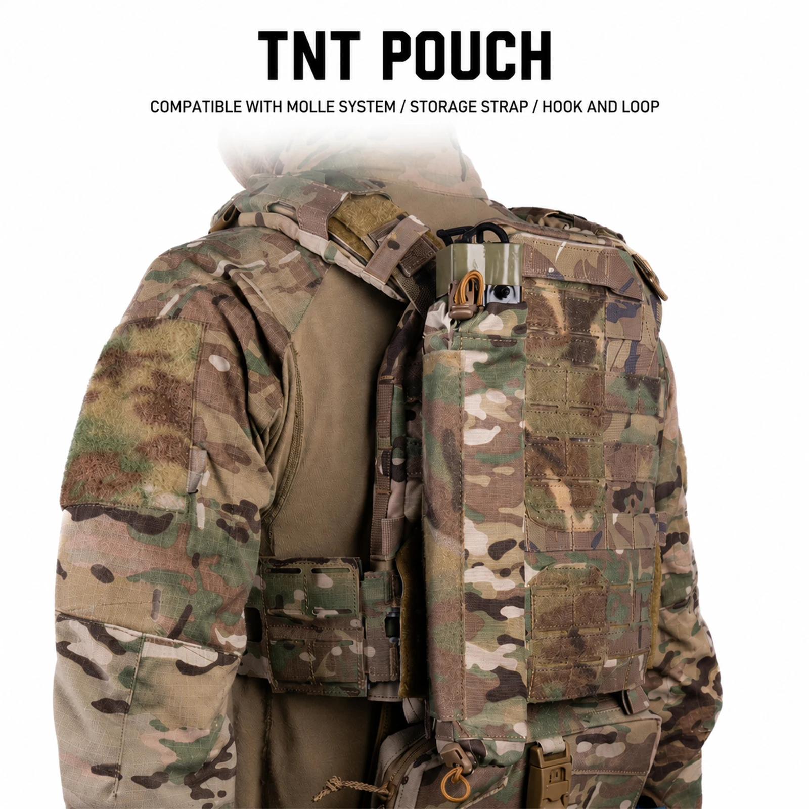 Tactical Vest Dangler Pouch MOLLE Utility Storage Bag  Compact Rope Tool Flag Organizer for Outdoor Airsoft Hunting Field Use