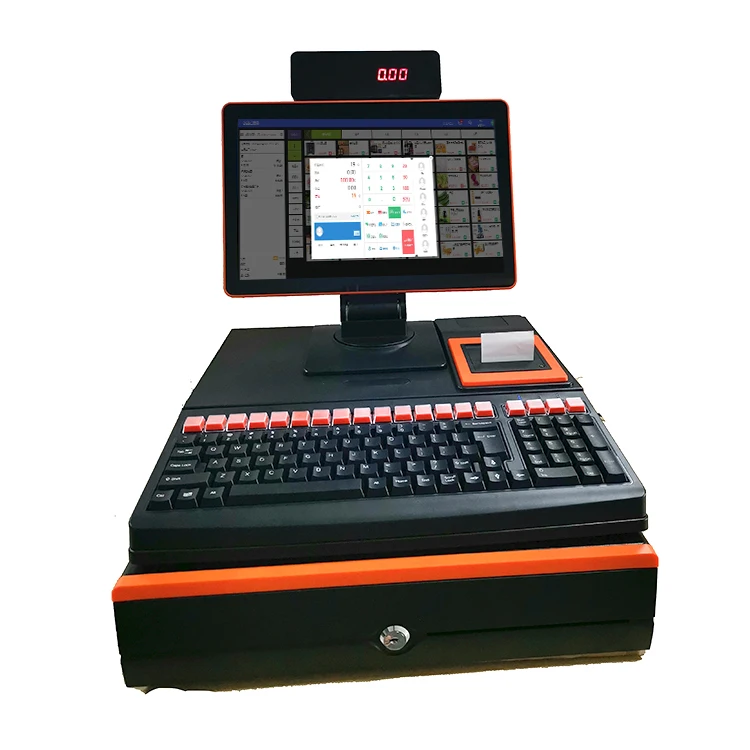 15.6 Touch Screen All In One POS Systems Windows System Integrated Cash Register For Fast Food