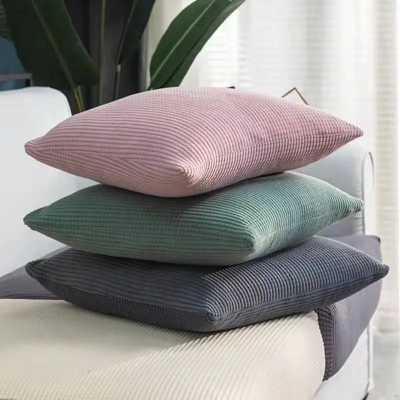 

Quilted Velvet Pillowcase Throw Pillow Covers Home Cojines Decor Pillow Cases Simple Sofa Cushion Cover Decorative 45CM