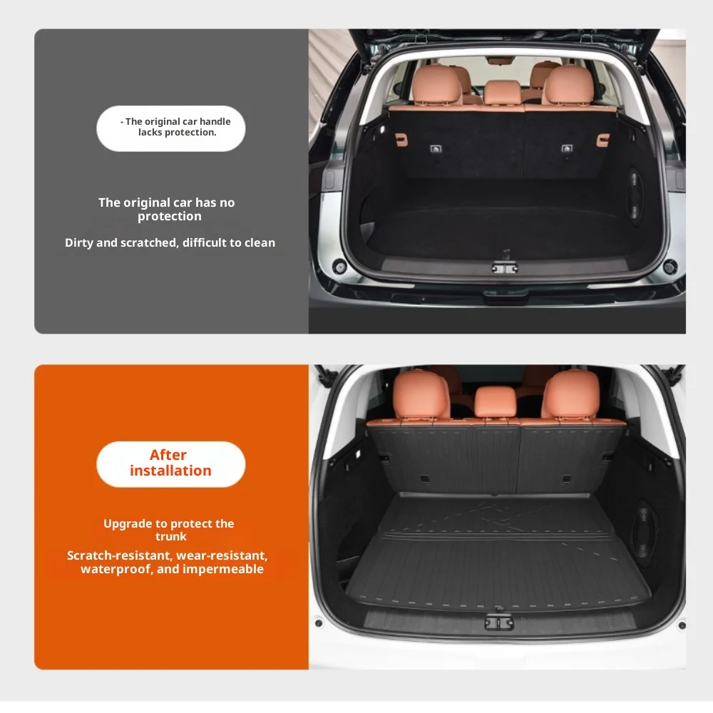 يصلح ل Leapmotor C10 2024 سيارة فرش داخلي للسيارات والشاحنات الخلفية البضائع مسند الظهر حماية وسادة TPE وسادة مقاومة للماء