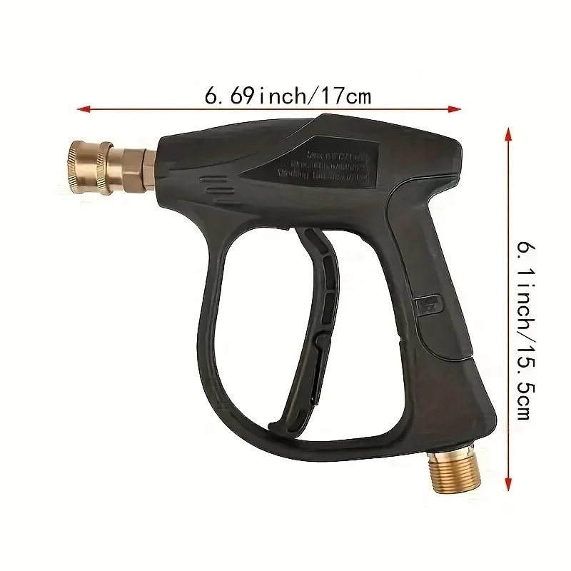 3000 PSI Hochdruck-Reinigungswasserpistole – M22-14-Schlauchschnittstelle und 1/4 Zoll Schnellanschluss für Auto, Terrasse, Garten – Detail 3