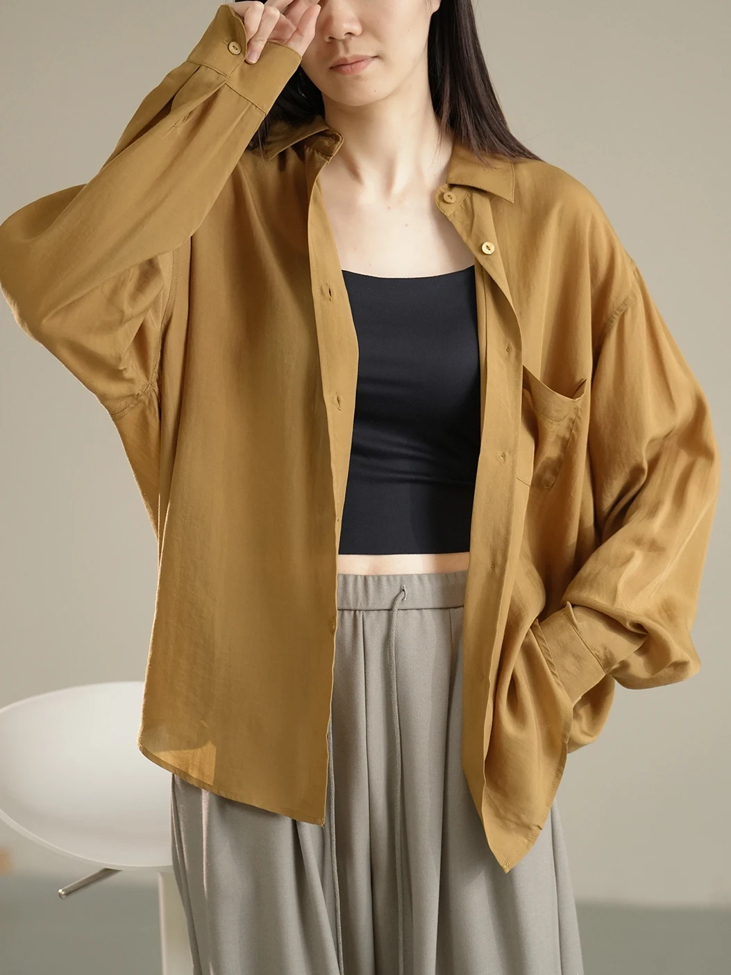 

Женская тонкая летняя верхняя одежда свободного кроя с длинными рукавами и оборками по низу из вискозы для весны и лета, повседневная деловая одежда