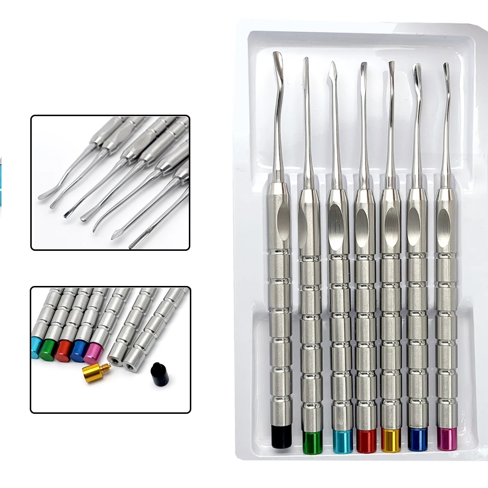 7Pcs Dental Titanium Mplant Luxating Root Tooth Elevators Knife Extraction Tooth Extracting Elevator Instruments Tool