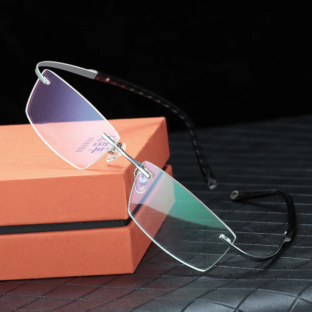 High Quality Rimless Memory Titanium Magnetic Reading Glasses for Men and Women Presbyopic Eyeglasses Strength +1.0~+4.0