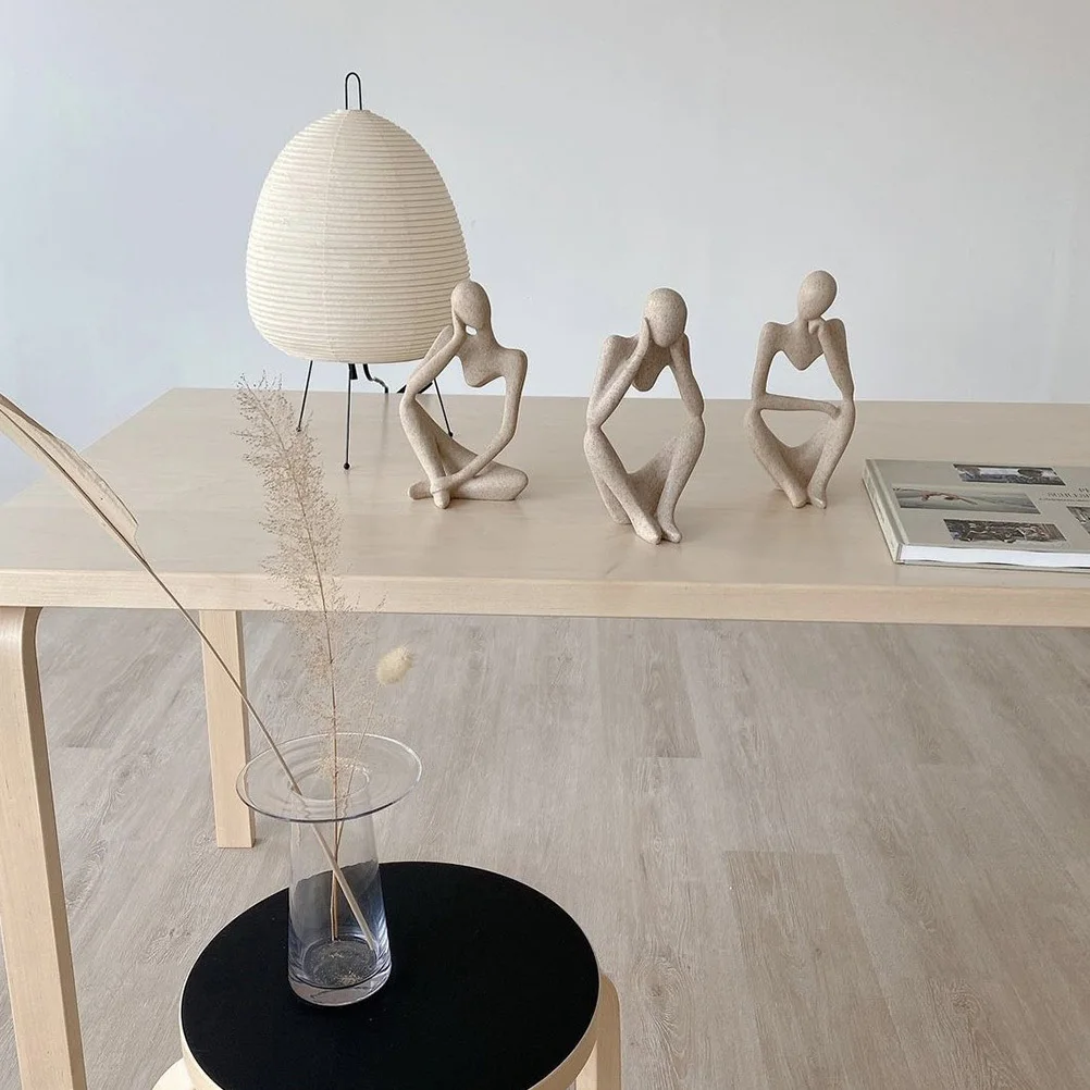 

Sandstone Abstract Sculpture Decor Home Interior Ornament for Living Room Bedroom Party Decorative Desktop Art Piece Thinker