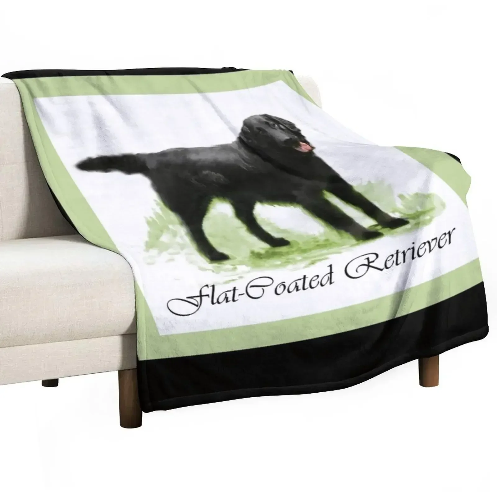 

New Flat-Coated Retriever Lovers Art Gifts Throw Blanket Sofas blankets ands Bed Blankets