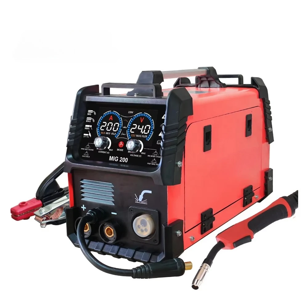 

MIG200 4 in 1 Gas/Gasless MAG MMA TIG Welding Machine MIG Soldadora MIG Welder for Home Use DIY Construction Farm MOQ 1 Unit