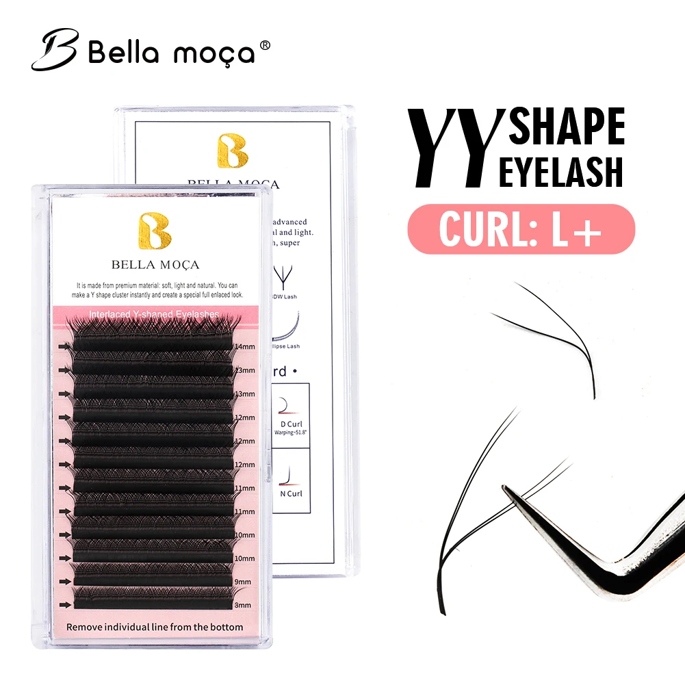 Bella moça 40PCS YY Lashes Curl L/L+/LU YY Shape Lashes Mix 8-14mm YY Cilios Brazilian Cilia Natural Fake Eyelashes Extension