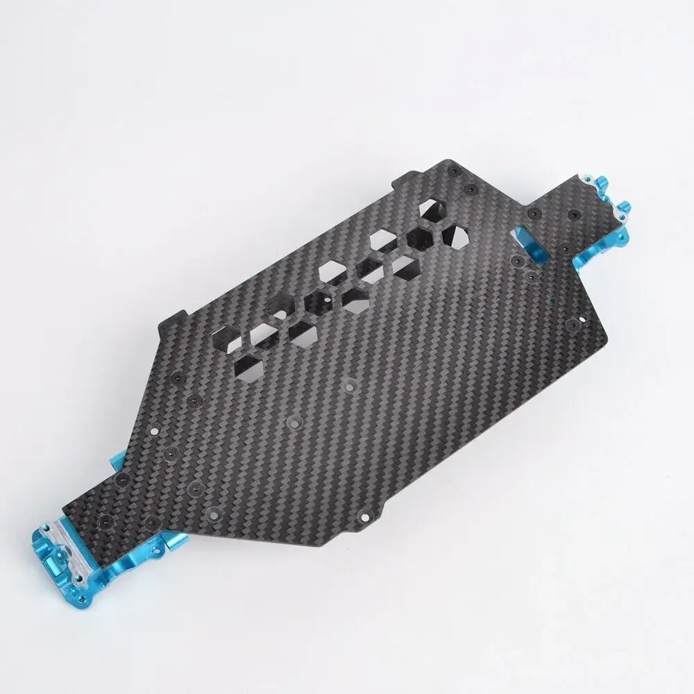 Custom Aluminum Lower Gearbox Case with Carbon Chassis Kit for Tamiya TT-02B MS TT02B TT-02BR Chassis