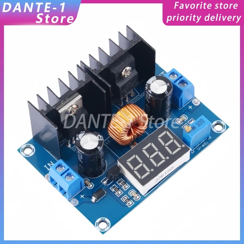 High power 200W 8A DC adjustable step-down power supply module XL4016 dual rectifier PMW digital display voltage regulation