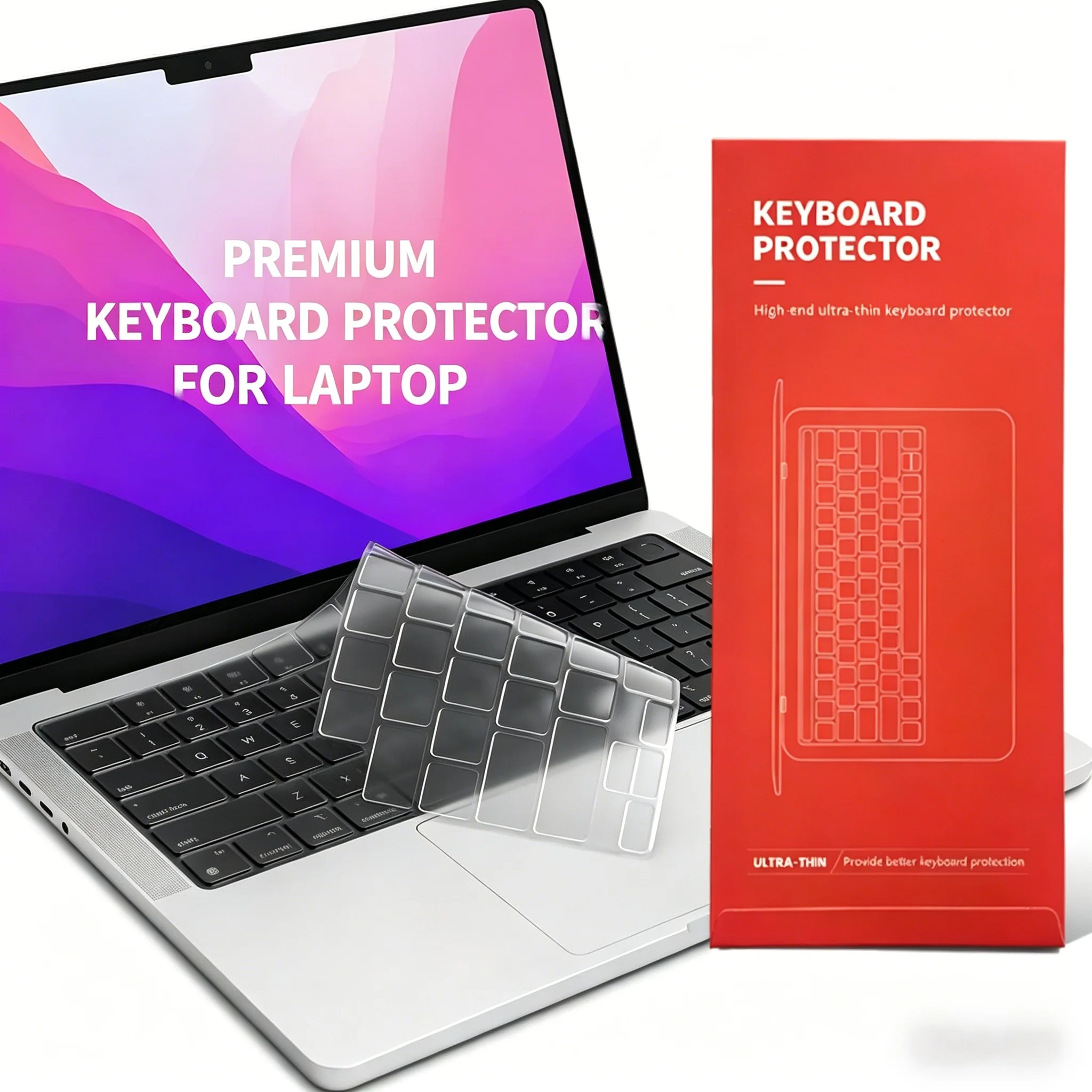 

Новый прозрачный чехол для клавиатуры с американской раскладкой для MacBook Pro 14/16 дюймов M3 M2 M1 и MacBook Air 13.6/15 дюймов M2, ультратонкий чехол из TPU для клавиатуры.