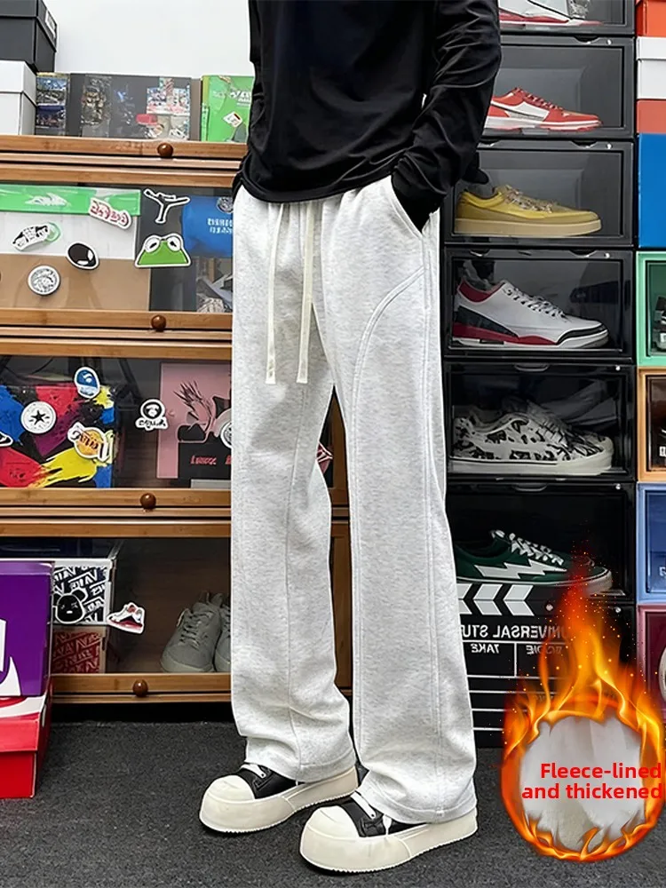 

Мужские зимние спортивные брюки American Straight Leg: утепленные, прямого кроя, для похудения, повседневные, удлиняющие ноги