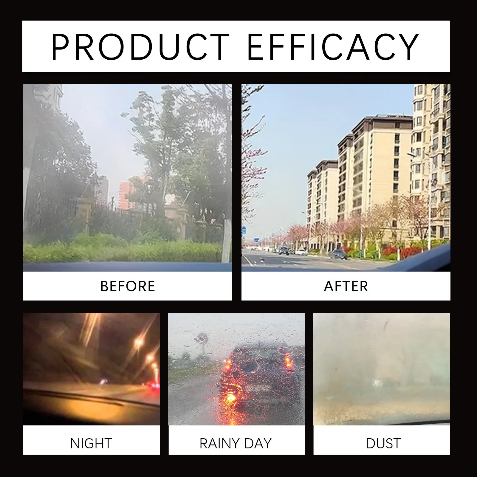 Liquide de polissage de vitres de voiture, 1 à 3 ensembles, nettoyage des taches d'eau, Anti-buée, Solution d'entretien du verre de voiture, vernis pour voiture