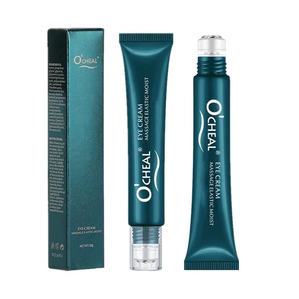 20g Roller Massage Eye Cream Anti Aging Reduce Dark Circles Puffiness Fine Lines Firming Eye Skin Collagen Moisturizing