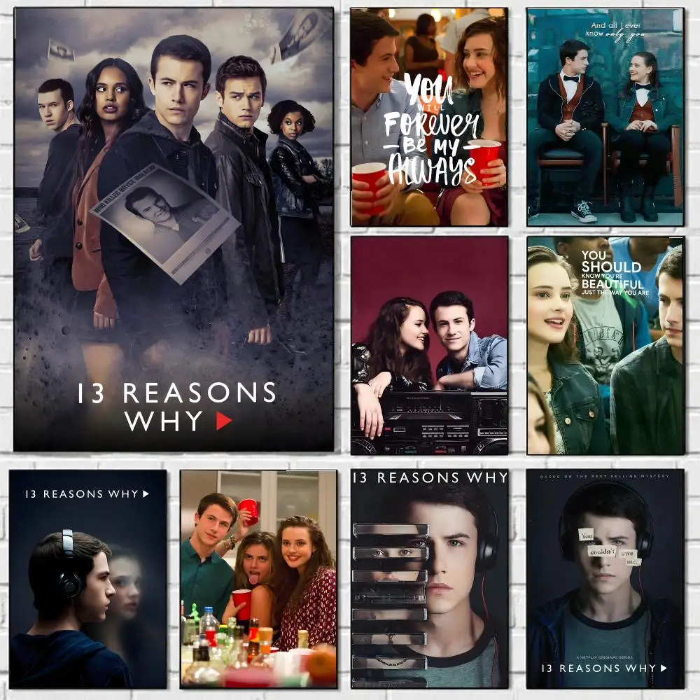 13 Reasons Why Poster HD Wall Art Decal Self-Adhesive Aesthetic Decor For Home Living Bedroom Bar Aesthetic