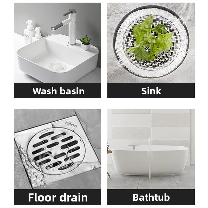 Anti-Clogging Insect Proof Disposable Self-Adhesive Drain Hair Catcher Mesh Filter Sticker for Shower Sink Kitchen Floor Drains