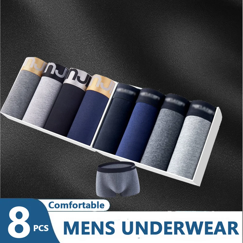 8 Piece Men's Briefs Male Underwea Boxer Comfortable and Breathable Fashion Trend Underwear Men Boxer Shorts Plus Size Panties