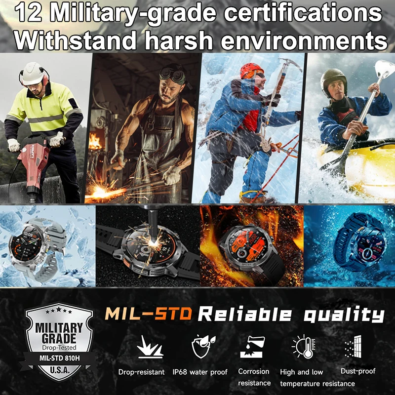 T-REX 3 Ultra militaire 1000mAh batterie montre intelligente 5ATM étanche GPS Bluetooth appel AMOLED HD hommes sport Smartwatch 2026 nouveau