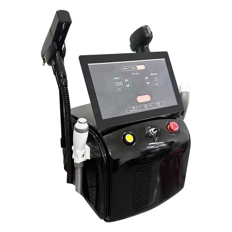 Portable 808nm Diode Laser Hair Removal Machine 755 8081064 Three-Wave 2-in-1 Latest Technology for Efficient Hair Removal