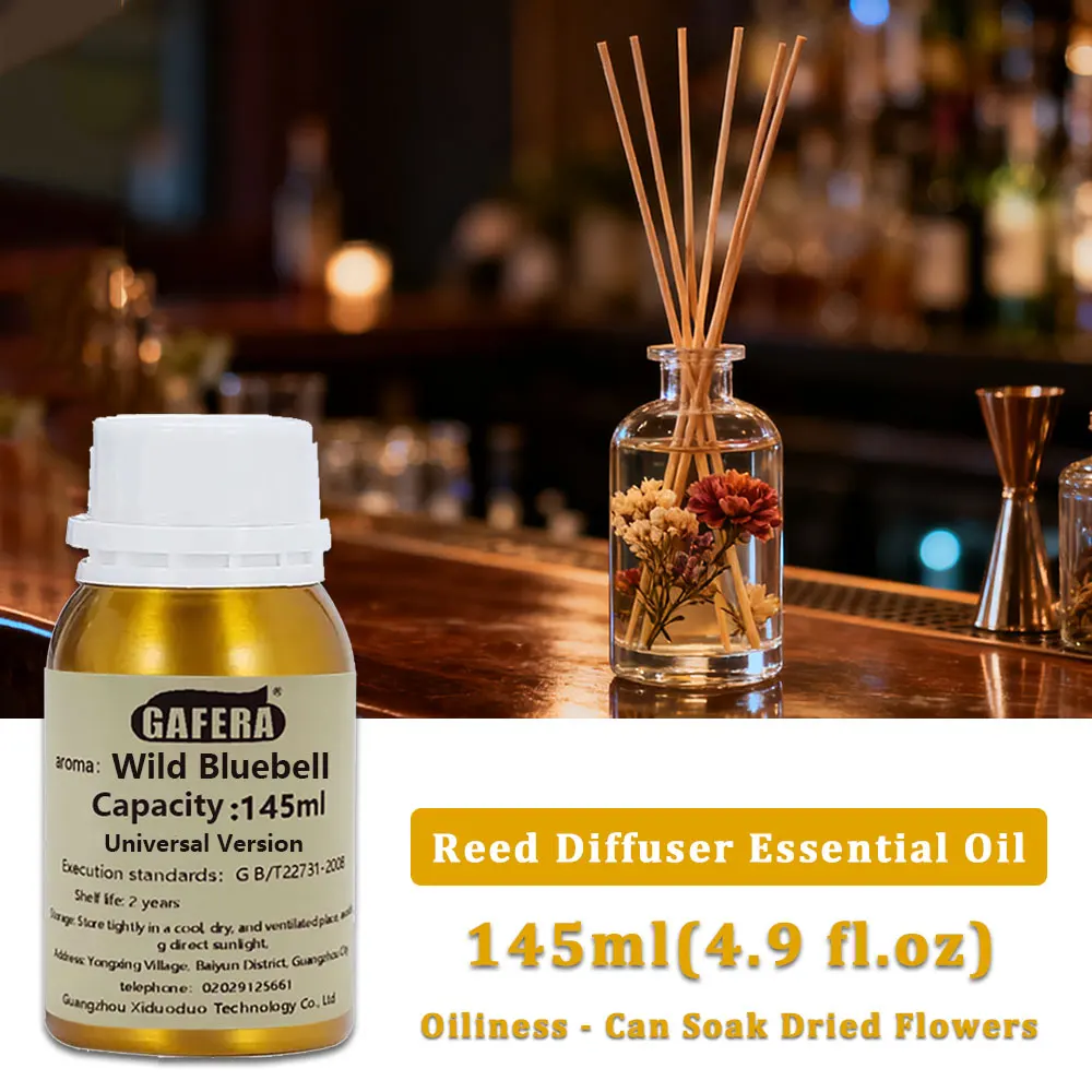 GAFERA 145ml (4.9 fl.oz) Wild Bluebell Cedar Westin White Tea Hilton Essential Oil - For Fireless Aromatherapy Supplement Liquid