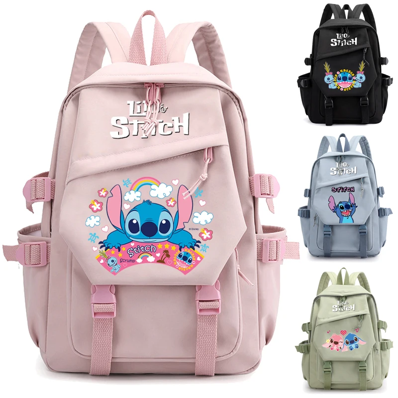 Ransel Lilo Stitch untuk anak laki-laki perempuan, tas punggung sekolah pelajar sekolah remaja, tas buku wanita Kawaii Disney Mochila Escolar