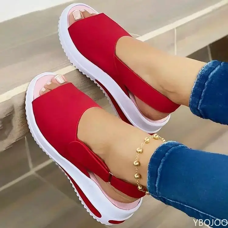 2023Women Shoes Summer Breathable Wedges Sneakers Shoes Women Plus Size Shoes Women Trainers Flat Vulcanize Shoes Sport Sandals