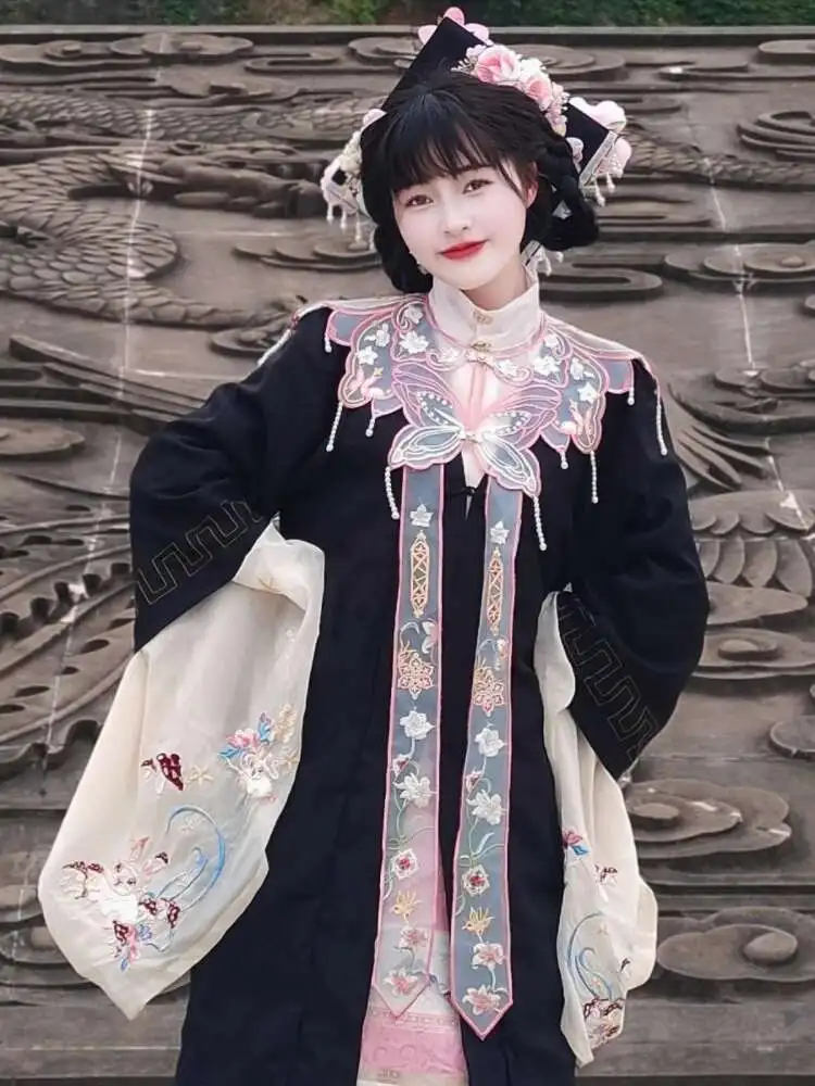 New Chinese Style Cloud Shoulder Academic Dress Graduate Graduation Photo Ming System Butterfly Collar Accessories Shawl Student