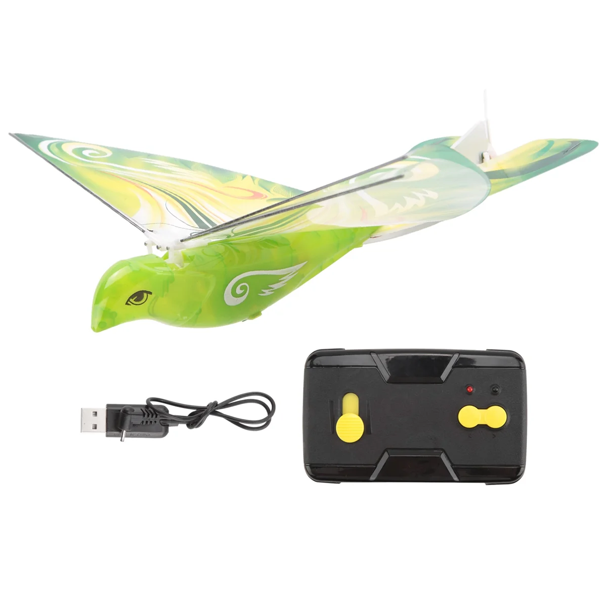 A72I Remote-Controlled Bird Simulation Flapping-Wing Flight Pigeon Induction Bird Electric Eagle Remote Control Bird Green