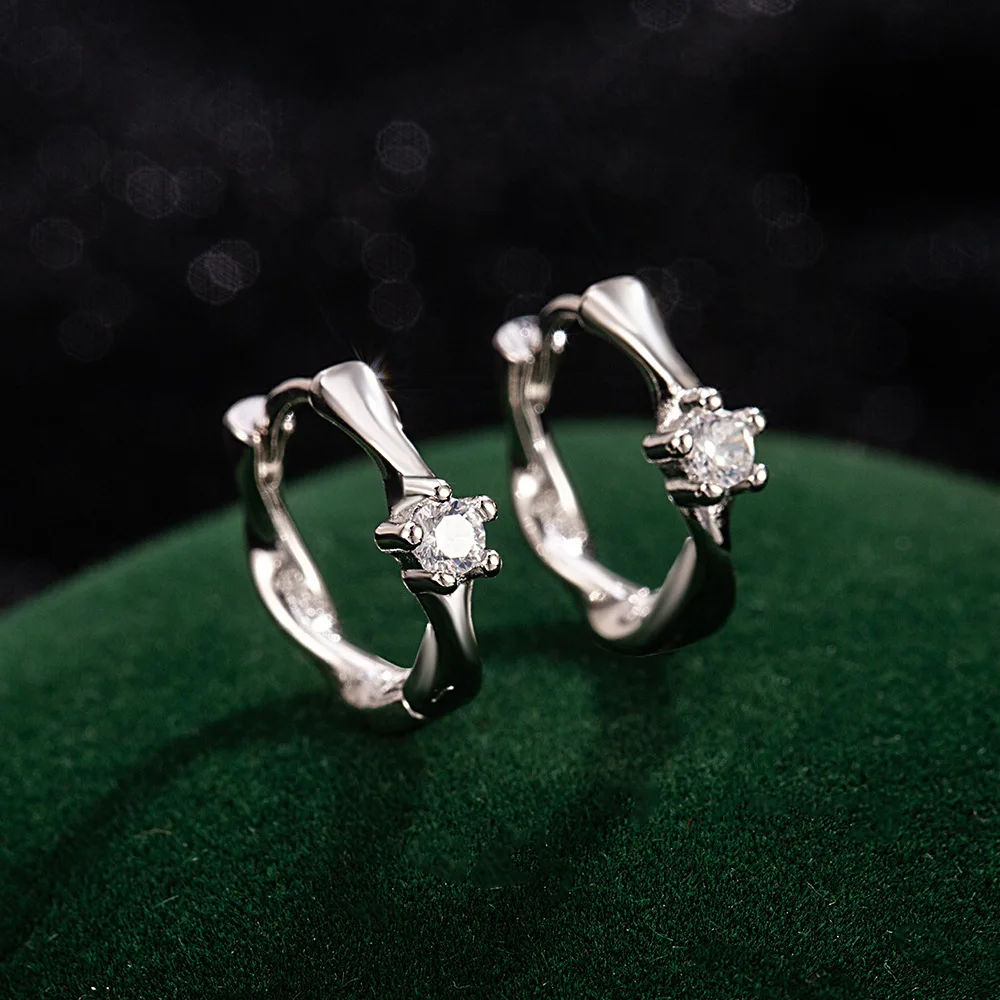 

Серьги-кольца из стерлингового серебра 925 пробы с цирконием для женщин, свадебные и помолвочные элегантные вечерние ювелирные аксессуары, предотвращающие аллергию