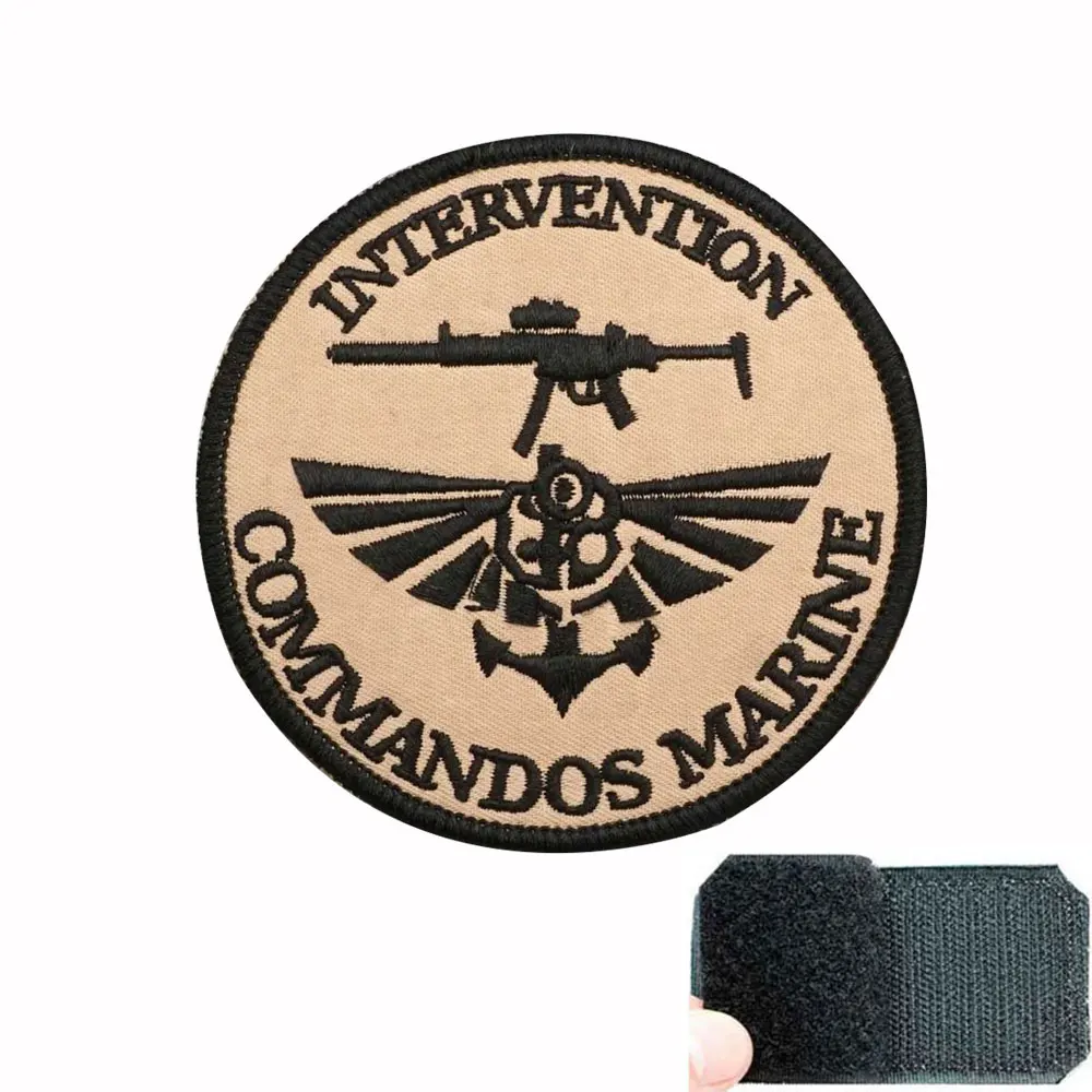 Insignia táctica de parche bordado del Cuerpo de Marines del Equipo de Asalto de Intervención utilizada para decoración de ropa y mochila