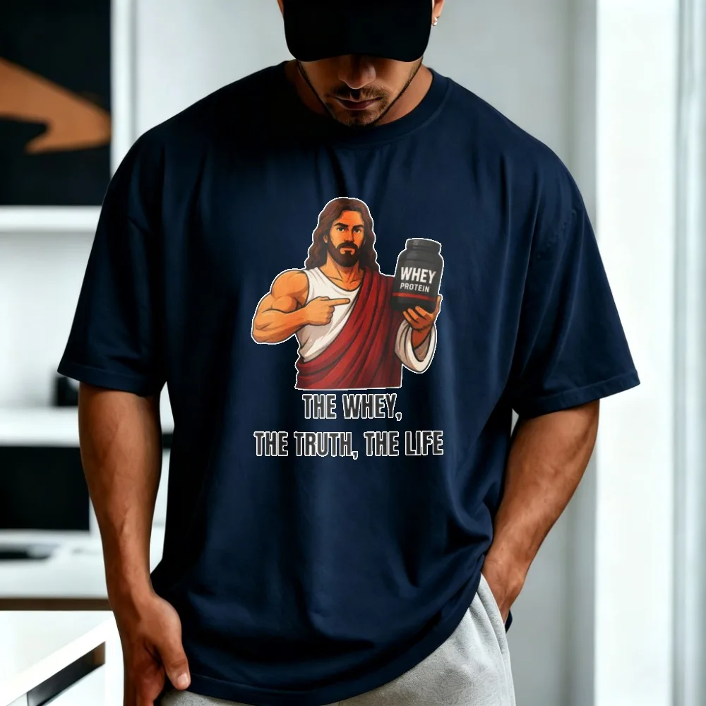 The Way The Truth The Life Gym TShirt Funny Jesus Christian Faith T Shirt Casual Fashion Loose Cotton Summer Man Women Tees