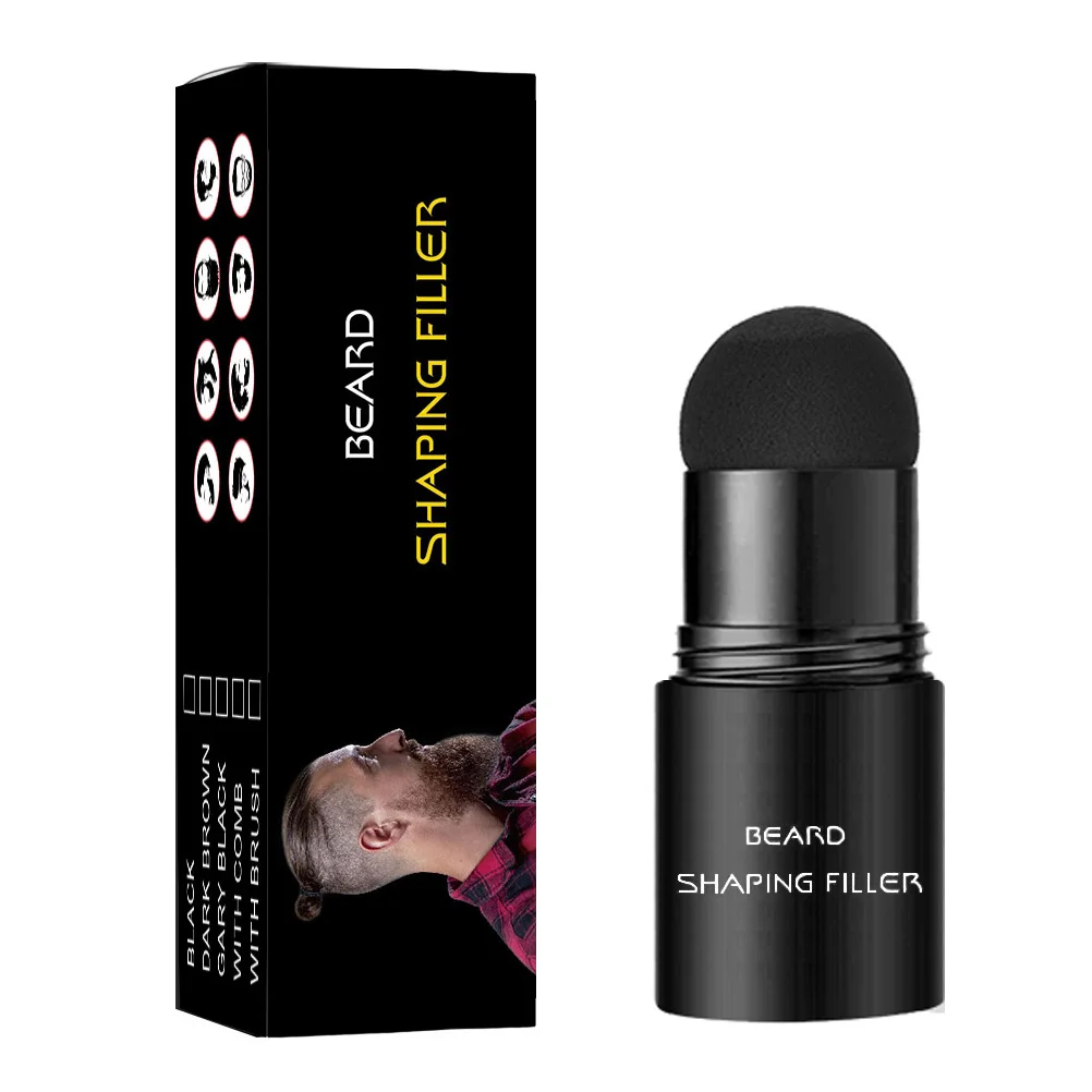 Mini cepillo en polvo para espesar la barba, utensilios de relleno duraderos para dar forma, corrector masculino de plástico Premium