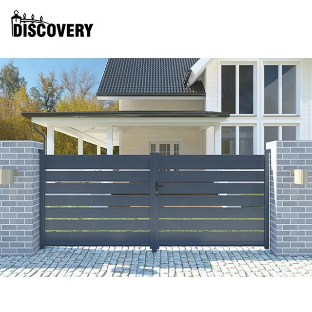 Customization Decorative Aluminium Industrial Metal Driveway Gate Nice Looking Swing Gate Aluminum Easy Aluminum Gates
