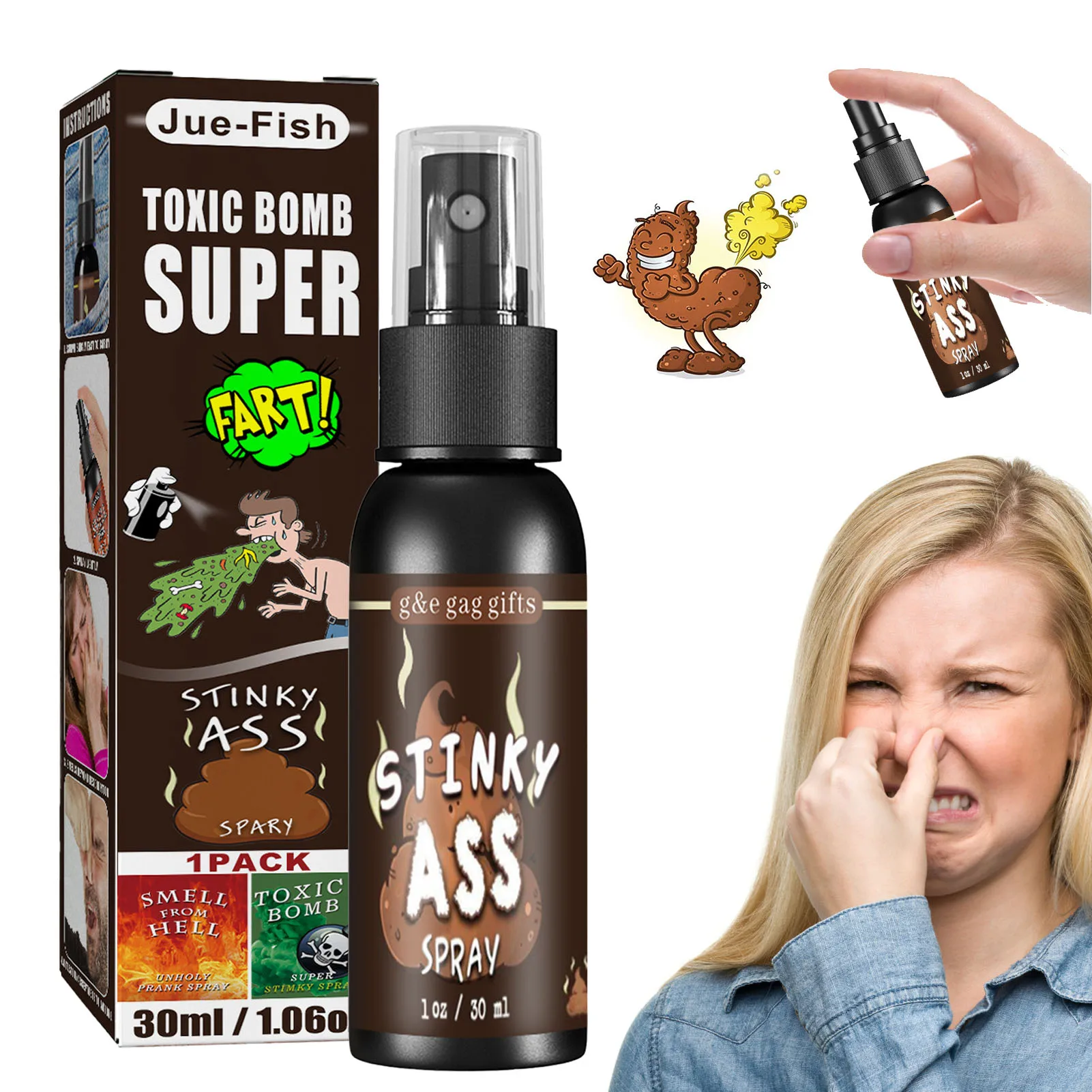 

30ML Liquid Fart Gag Prank Toy Joke Spray Can Stink Smelly Stinky Gags Fart Spray Extra Strong Stink Prank Novel Funny Toys