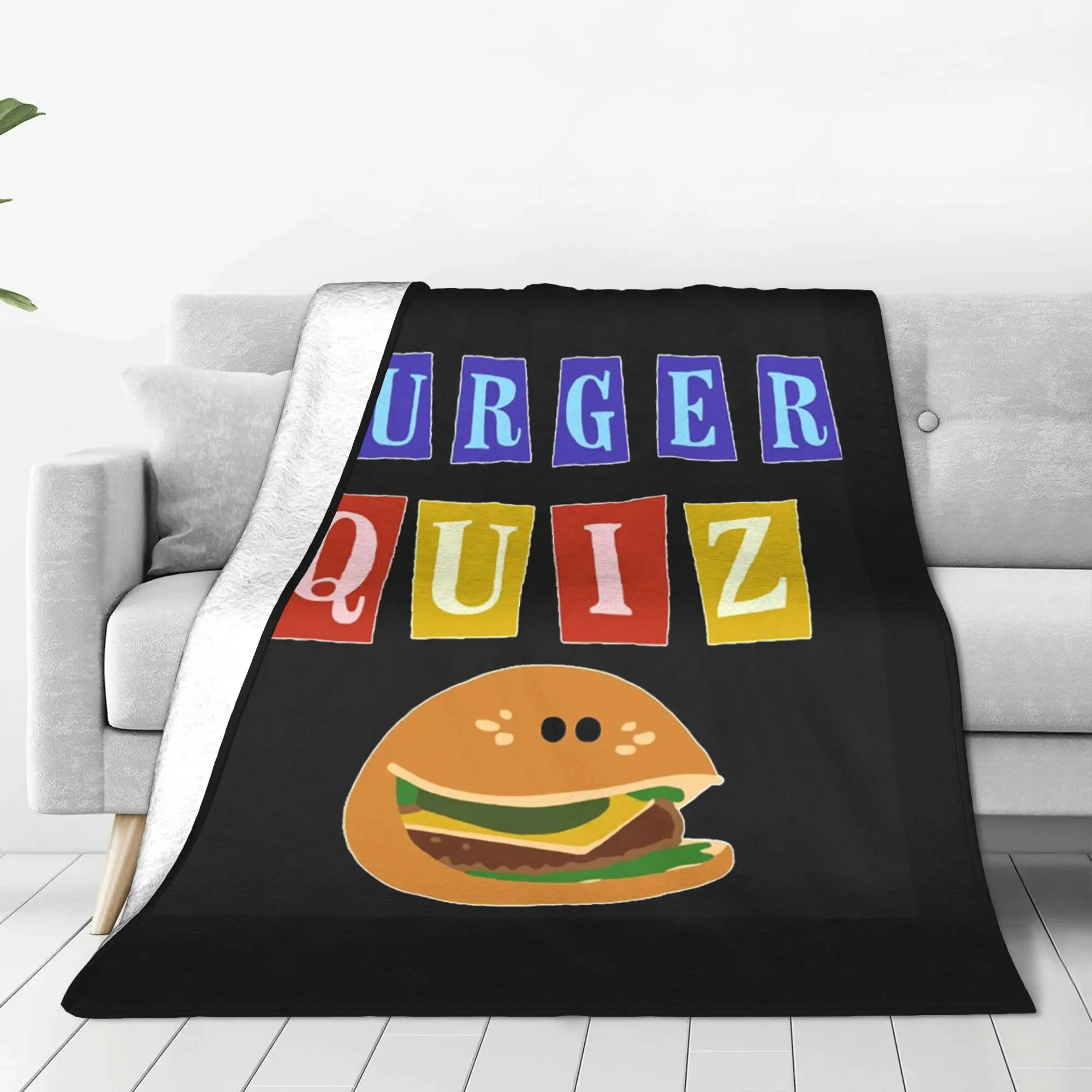 

Burger Quizz New Logo Blankets Warm Flannel Sofa Throw Blanket for Home Bedroom Travel Throws Bedspread Quilt