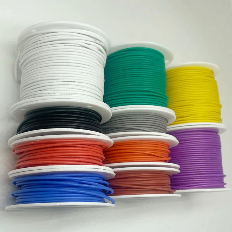 24-gauge silicone wire,high-quality flexible silicone-24 AWG stranded tinned copper wire-DIY spool (10m 1roll or 50m 1roll)