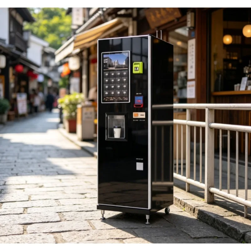 Commercial Coffee Vending Machine - Small Espresso Beverage Machine with Smart QR code Payment, 1 Year Warranty