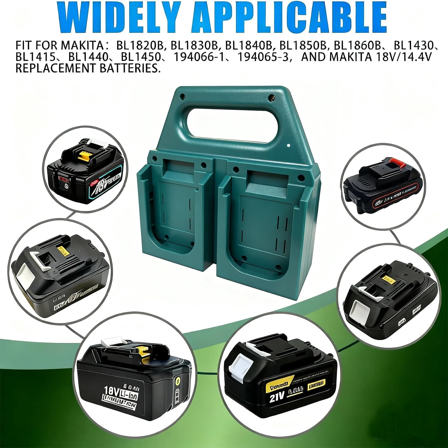 NEW Battery Holder Storage For Dewalt 20V For Milwaukee 18V For Makita 18V Li-ion Battery Portable Battery Holder with Handle image 2